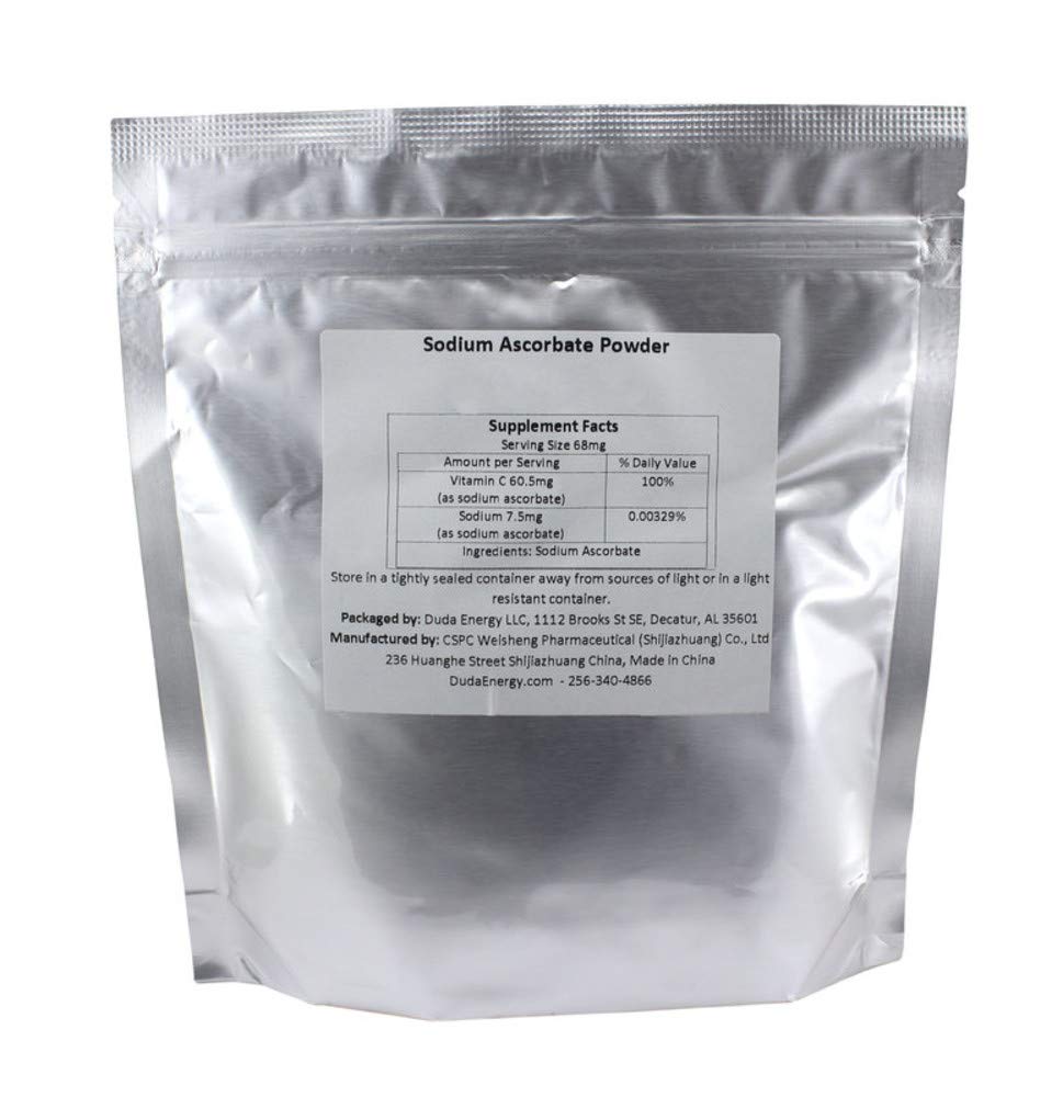 Sodium Ascorbate Powder, 25KG / 55 lb Ba Food Grade FCC USP BIoActive Non-GMO Vitamin C Contains Ascorbic Acidg