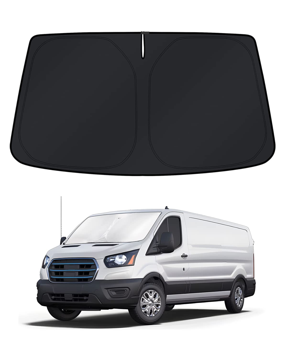 KUST Windshield Sun Shade for 2017-2026 Tesla Model Y/Model 3 Sunshade Accessories (Fit 2025-2026 Model Y Juniper / 2024 Model 3 Highland) Upgraded Foldable Sunshade, Blocks UV Rays Keep Car Cool