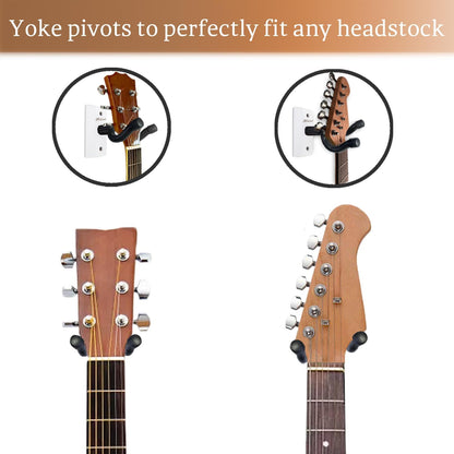 Gitarren-Wandhalterung, 2er-Pack, Gitarrenbügel aus schwarzem Nussbaumholz, U-förmige Gitarren-Wandhalterung, Gitarrenhalter-Hakenständer für Akustik-, E-Gitarre, Banjo,, Bass, Geschenk für Gitarristen, Männer, Jungen