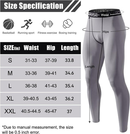 4er-Pack Kompressionshosen für Herren, Leggings, Lauf-Tights, Thermounterwäsche für Basketball und Sport