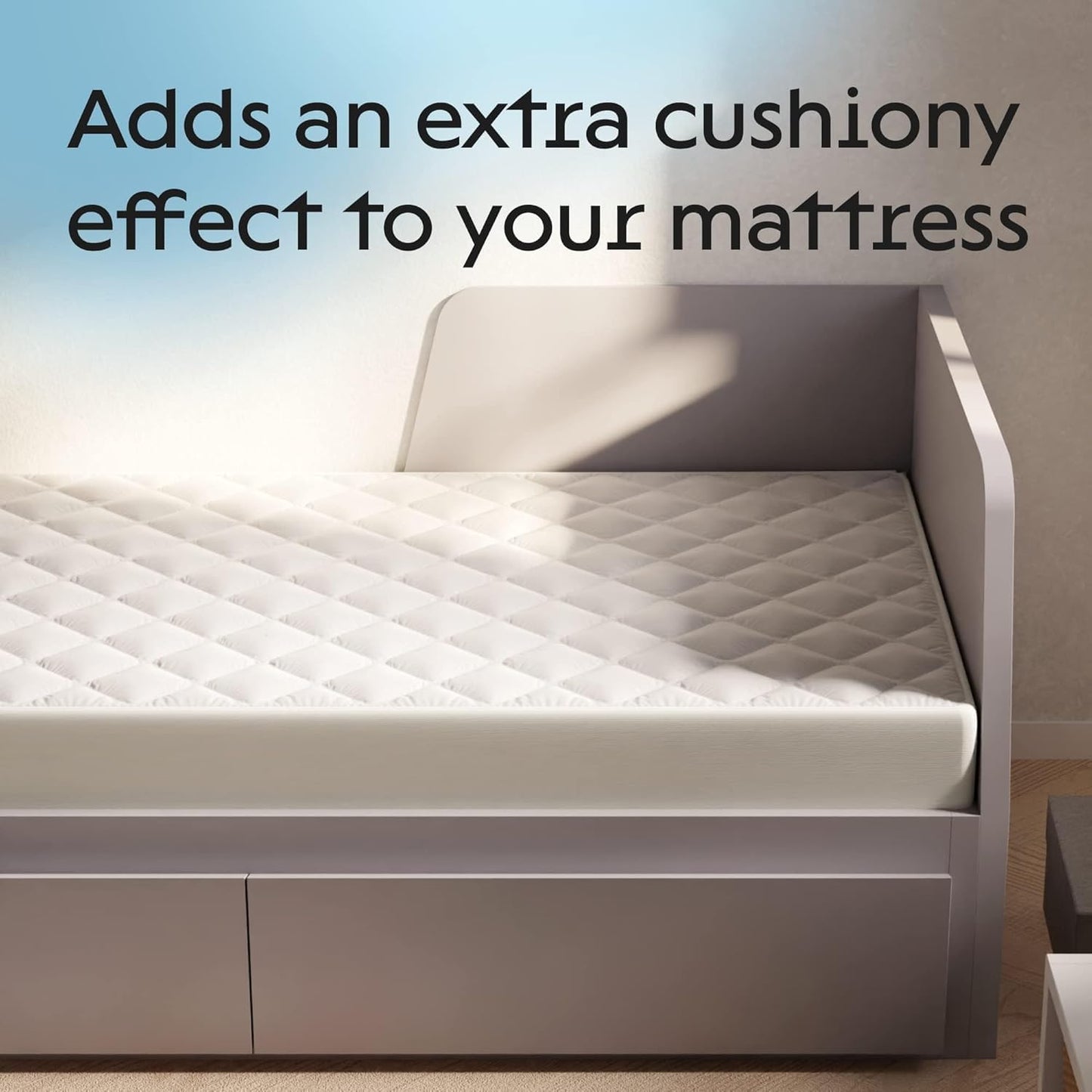Cloud-Like Queen Mattress Topper - 100% Cotton Top Mattress Pad for Back Pain Relief