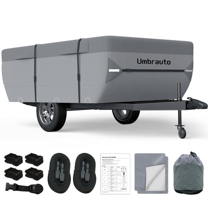 Umbrauto Class C RV Cover Fits 29-32’, Class C Motorhome Camper Cover, Heavy Duty 7 Layers Top Windproof Breathable RV Cover with 3Pcs Extra Straps, Adhesive Repair Patches, 6 Gutter Covers