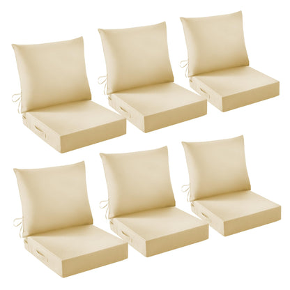 IASEAHK Outdoor Chair Cushions, 24 x 24 Inch Outdoor Cushion for Patio Furniture, Patio Chair Cushion, Waterproof & Fade Resistant Deep Patio Furniture Cushions Set with Handle and Ties, Navy Blue