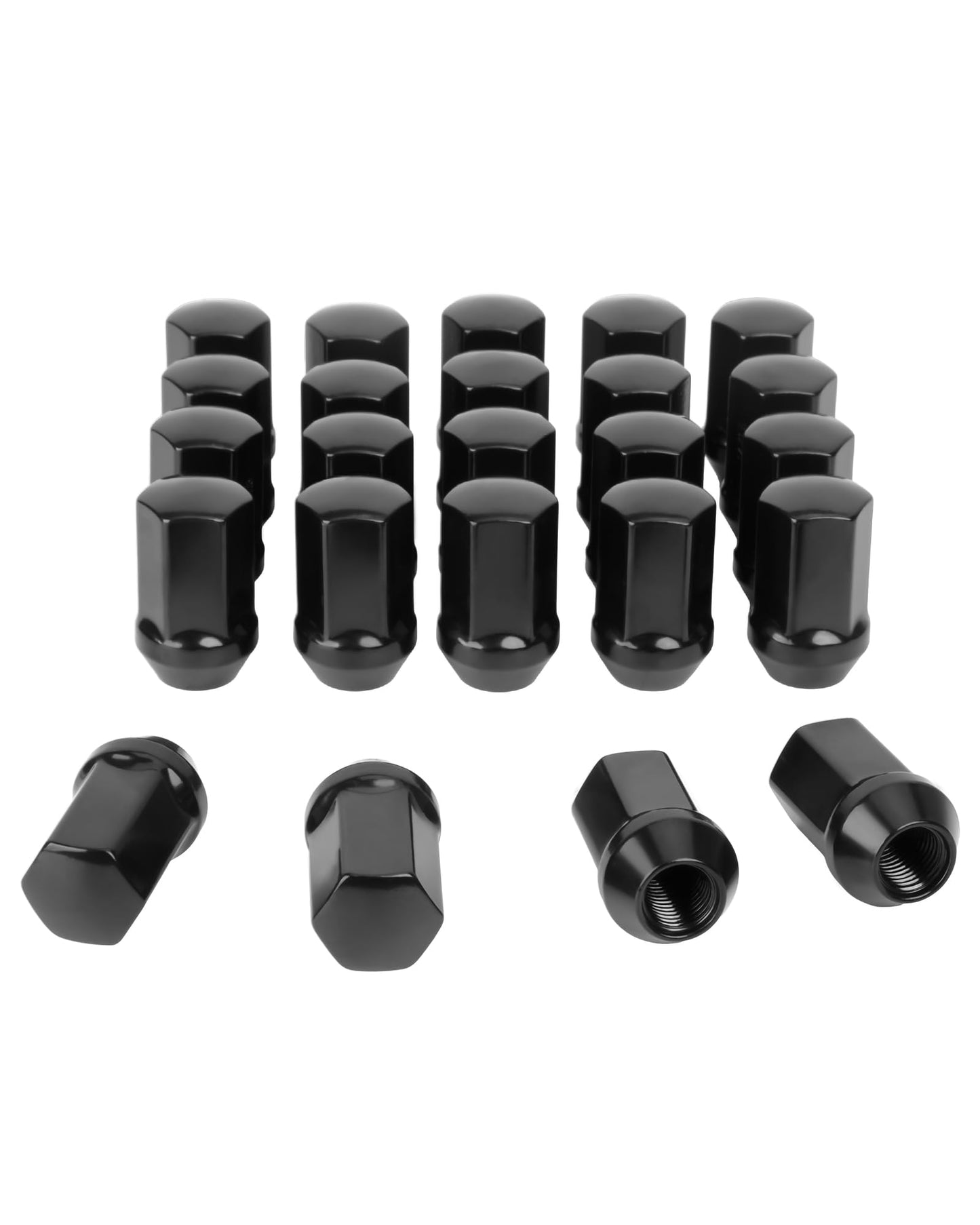 M14x1.5 Lug Nuts Fit Cadillac CTS Chevy Camaro Dodge Charger Challenger Charger Tesla, 20PCS OEM/Stock Style Black 14mmx1.5 Wheel Lug Nuts 7/8" Hex Replace 6509873AA 611-331 6509-873AA 5Lug Rim Sedan