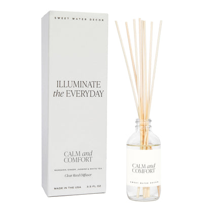 Sweet Water Decor Salt & Sea Reed Diffuser Set - Sea Salt Citrus & Musk Amber Scent Diffuser - Reed Diffusers for Home with Long Lasting Fragrance - Non-Toxic Oil Reed Diffuser - Made in the USA