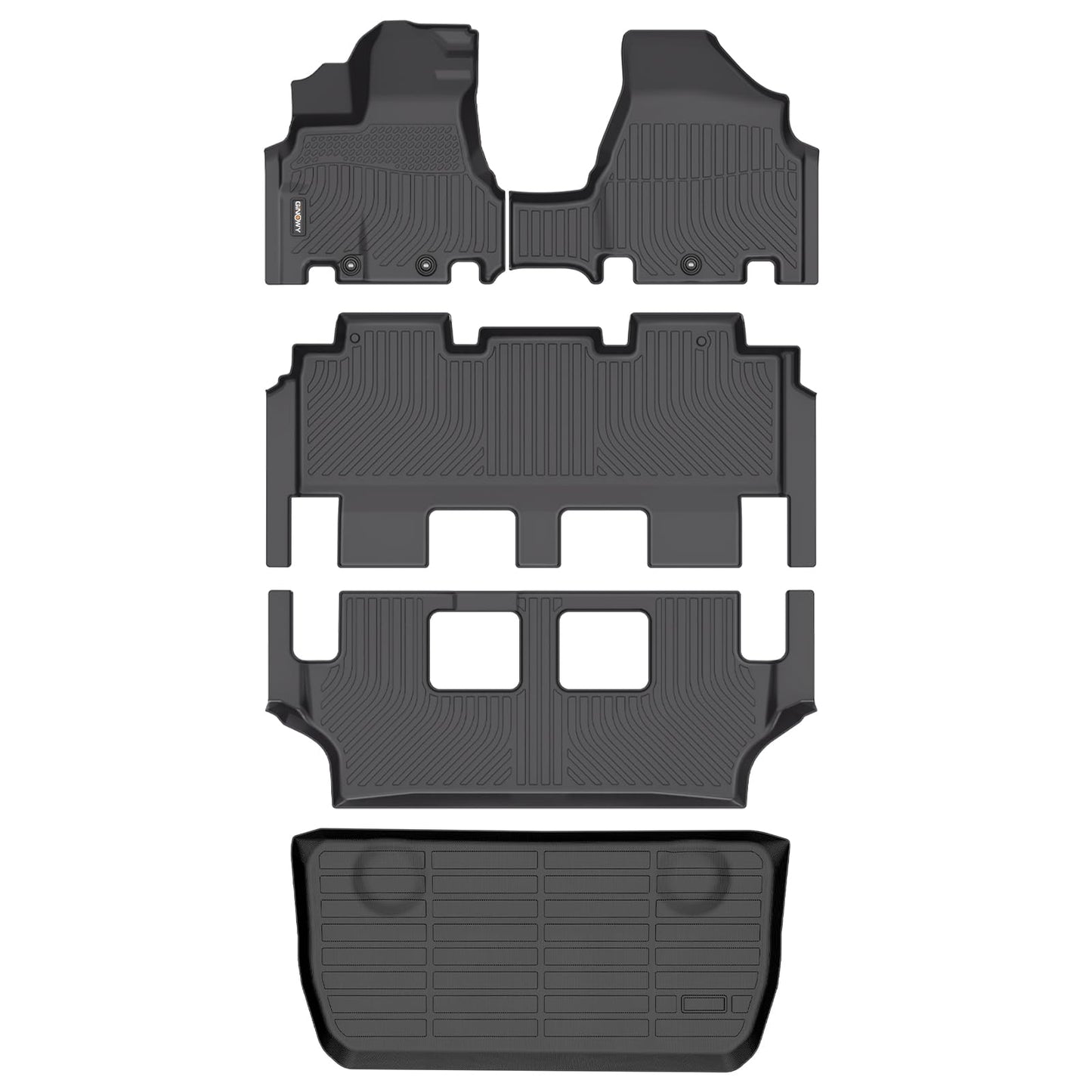 GINOWY-Floor Mats for Toyota 4Runner 1996-2002,1st+2nd Row,TPE All Weather Car Mats Custom Fit Rubber Floor Liners Car Accessories for Toyota 4Runner