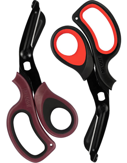 MEUUT 2 Pack Medical Scissors Trauma Shears for Left and Right Hand -Patented Bandage Scissors All Purpose with Non-Stick Blades, Surgical Grade Shears Stainless Steel EMT Scissors for Nurses EMT