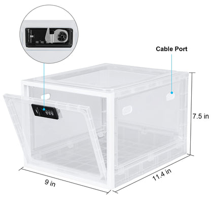 Lalifebuss Medicine Lock Box, Medication Lockable Container for Refrigerator Food Safe Locking Box Tablet Phone Locked Box for Kitchen Home School and Office Safety