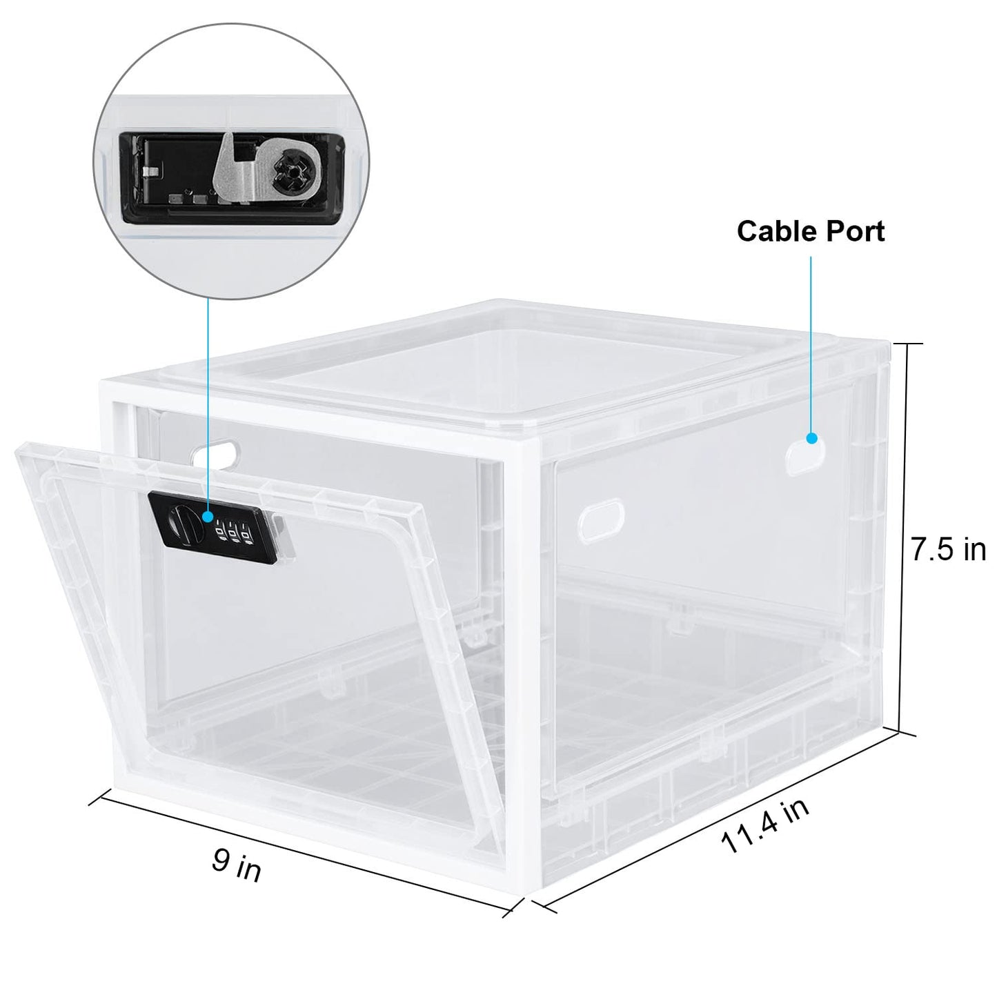 Lalifebuss Medicine Lock Box, Medication Lockable Container for Refrigerator Food Safe Locking Box Tablet Phone Locked Box for Kitchen Home School and Office Safety
