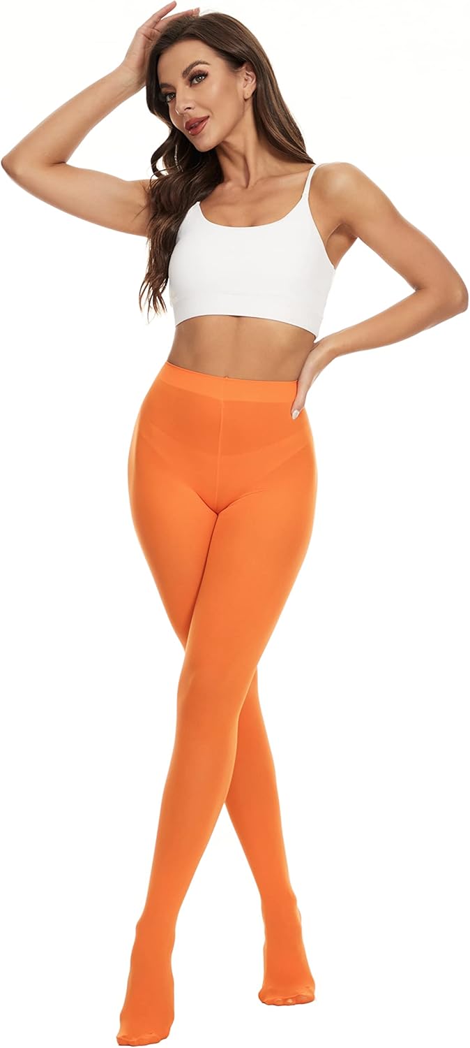 CozyWow Damen Laufmaschenresistente Strumpfhose 80 Denier Hoher Bund Semi-Blickdicht Weich und Elastisch