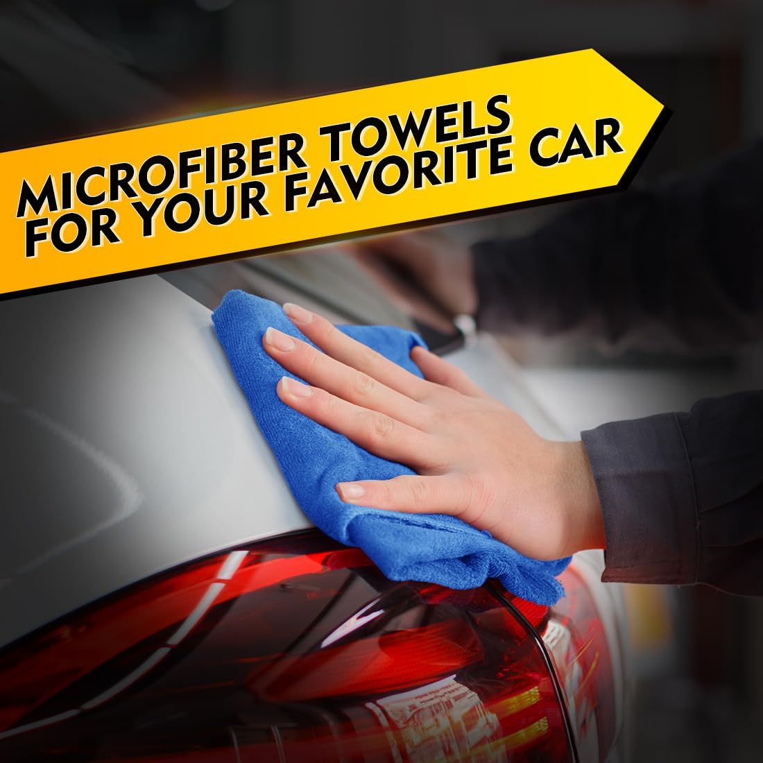 HOMEXCEL Mikrofasertuch 12er-Pack, 31,75 x 31,75 cm Mikrofasertücher für Autos, ultra-saugfähiges Autowaschtuch, fusselfreie, streifenfreie Reinigungstücher für Auto, Küche und Fenster (Grau)