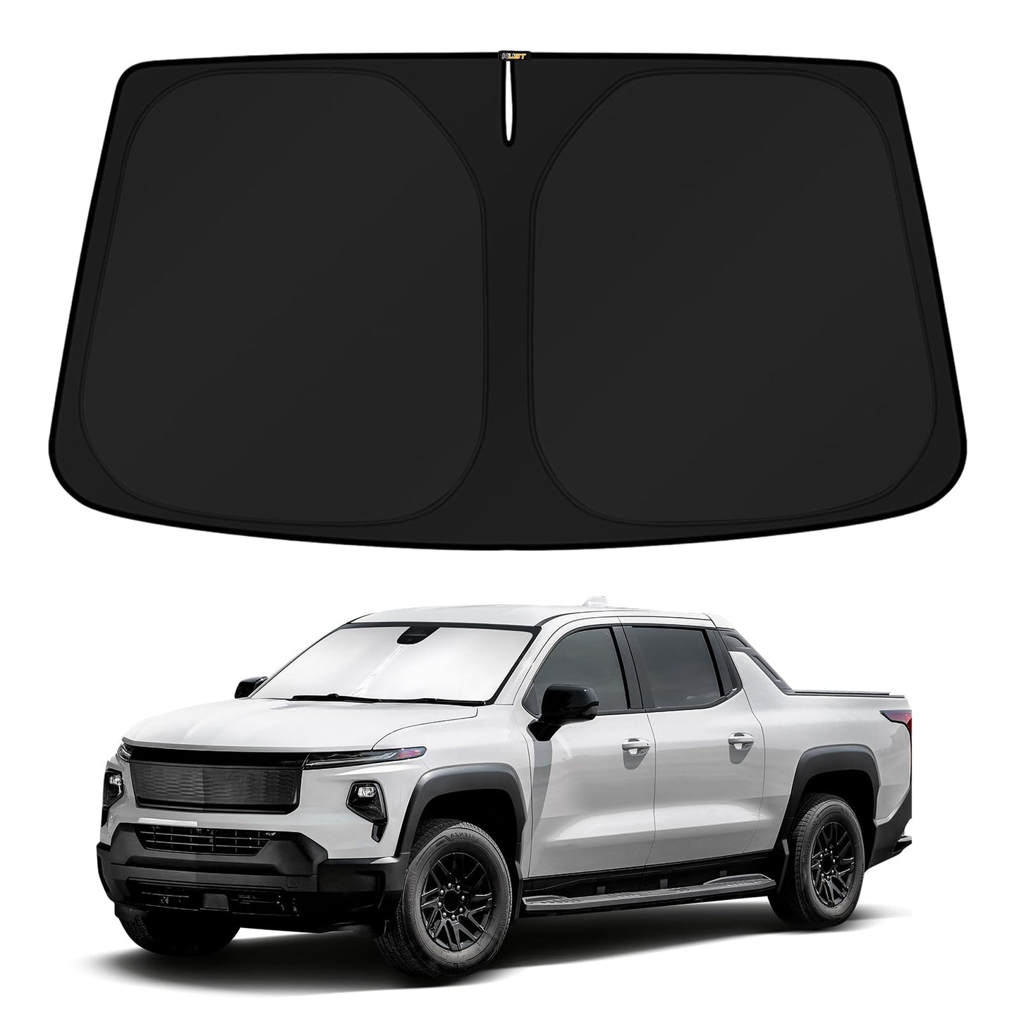 KUST Windshield Sun Shade for 2017-2026 Tesla Model Y/Model 3 Sunshade Accessories (Fit 2025-2026 Model Y Juniper / 2024 Model 3 Highland) Upgraded Foldable Sunshade, Blocks UV Rays Keep Car Cool