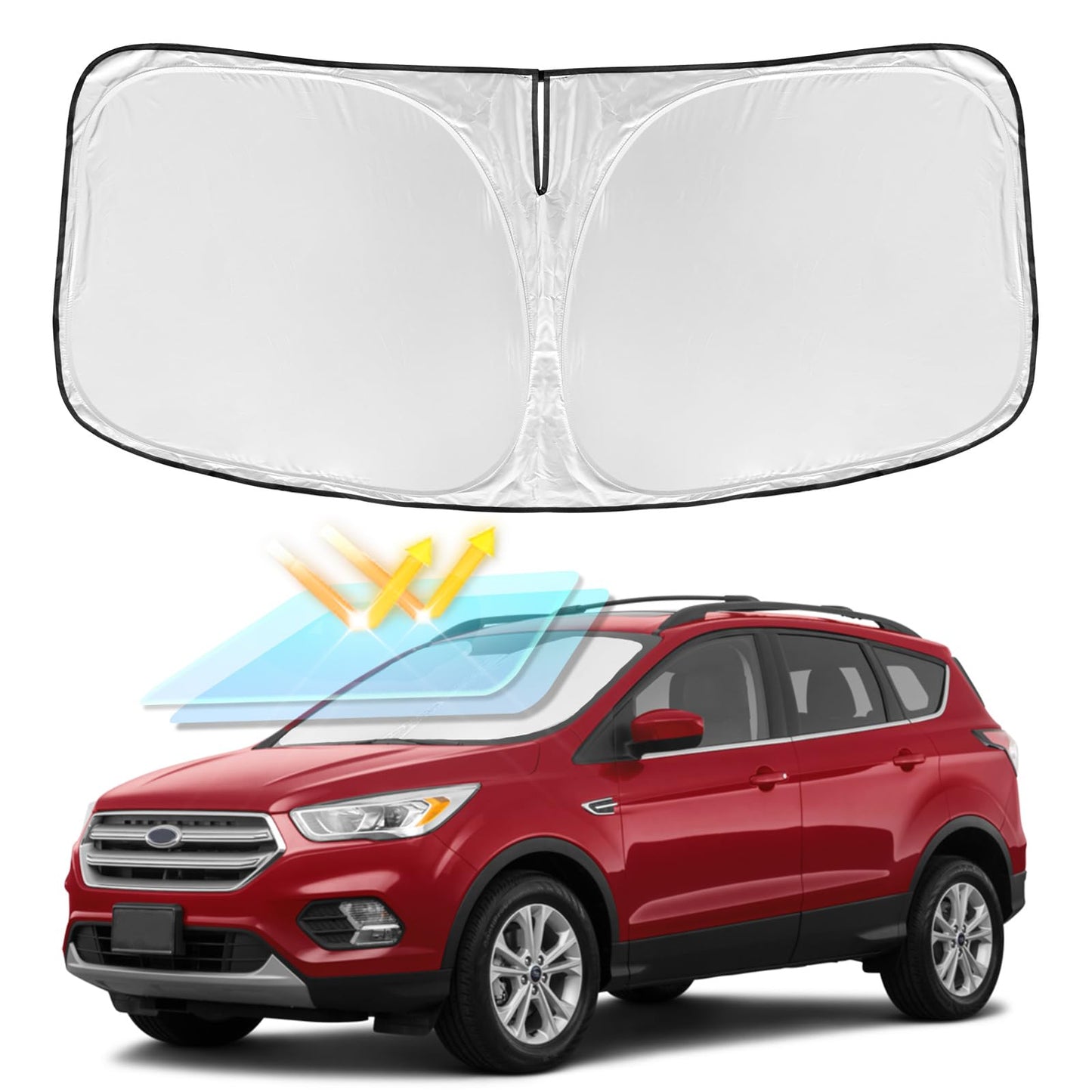 for Toyota Tacoma 2016-2023 2024 2025 2026 Sun Shade Sunshade Windshield Cover - 4 Layers Front Window Shade Custom Fit Tacoma 2Dr 4Dr Pickup Sun Visor 240T Shade Blocks UV Rays Car Accessories