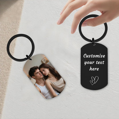 Personalisierter Schlüsselanhänger mit individuellem Foto & Text | Valentinstagsgeschenk für Ihn, Freund, Ehemann - Geschenk für Männer, Verlobten, Vater