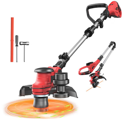Cordless String Trimmer Compatible with Dewalt 20V (Tool Only), MtiolHig 3 IN 1 Weed Eater with Brushless Motor & Battery Level Display, Electric Weed Wacker/Edger Trimmer for Yard, w/ 18 Line, Yellow