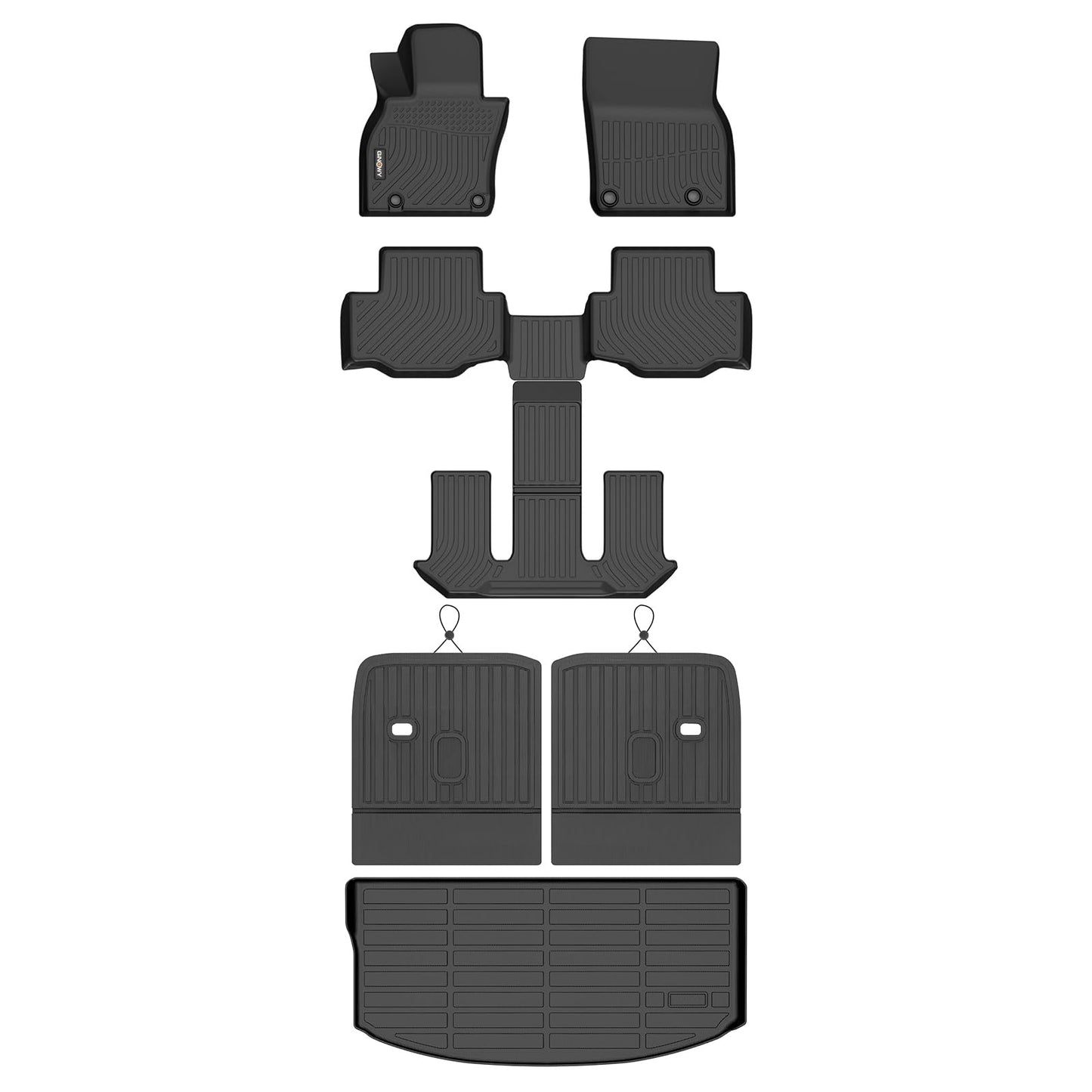 GINOWY-Floor Mats for Toyota 4Runner 1996-2002,1st+2nd Row,TPE All Weather Car Mats Custom Fit Rubber Floor Liners Car Accessories for Toyota 4Runner