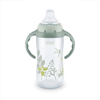 NUK First Choice Large Learner Cup 2.0, 10 oz. Sippy Cup with Handles, Spill Proof, Leak Proof Soft Straw Cup, 2-Pack