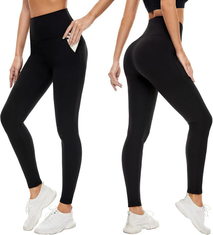 FULLSOFT 4 Pack Leggings for Women-No See-Through High Waisted Tummy Control Yoga Pants