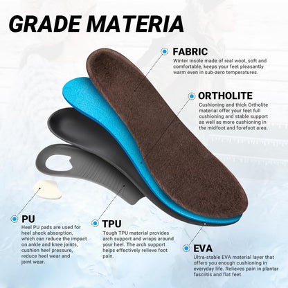VALSOLE Heavy Duty Support Pain Relief Orthotics - 220+ lbs Plantar Fasciitis High Arch Support Insoles for Men Women, Flat Feet Orthotic Insert, Work Boot Shoe Insole, Absorb Shock with Every Step