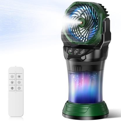 Misting Fans for Outside, Portable Mister Fan with 30000mAh Battery & Remote, 2L Tank & 4 Speeds Mist Modes, Extreme Heat Relief for Camping Patio Garden Backyard Tailgate Parties