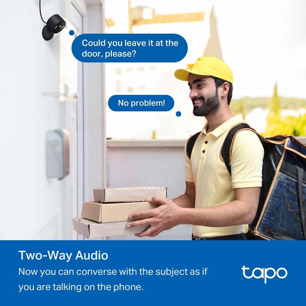 Tapo 1080P Indoor Wired Security Camera - Works as a Baby Monitor & Pet Camera, Motion Detection, 2-Way Audio, Siren, Night Vision, Subscription-Free Local Storage or Optional Cloud, C101