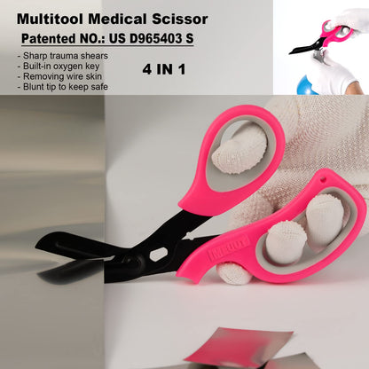 MEUUT 2 Pack Medical Scissors Trauma Shears for Left and Right Hand -Patented Bandage Scissors All Purpose with Non-Stick Blades, Surgical Grade Shears Stainless Steel EMT Scissors for Nurses EMT