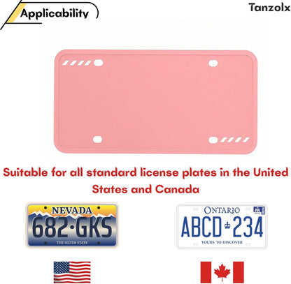 2-Pack Clear License Plate Cover, Unbreakable Bubble Shield for US/Canada Car Tag, UV Protection, Heavy Duty License Plate Protector, Universal Fit (Screws Included)
