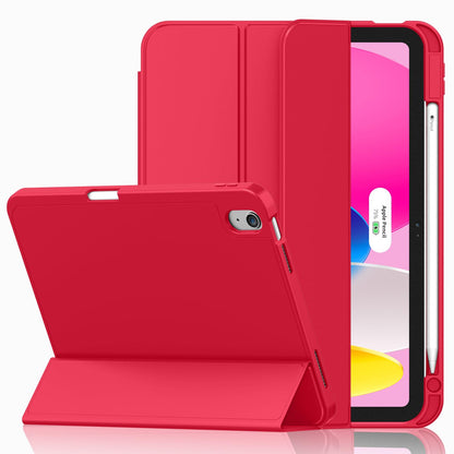 iMieet Case for iPad (A16)/iPad 10th Generation [11-Inch 2025/10.9 Inch 2022], Trifold Stand Smart Cover with Pencil Holder and Soft TPU Back, Supports Touch ID(Black)