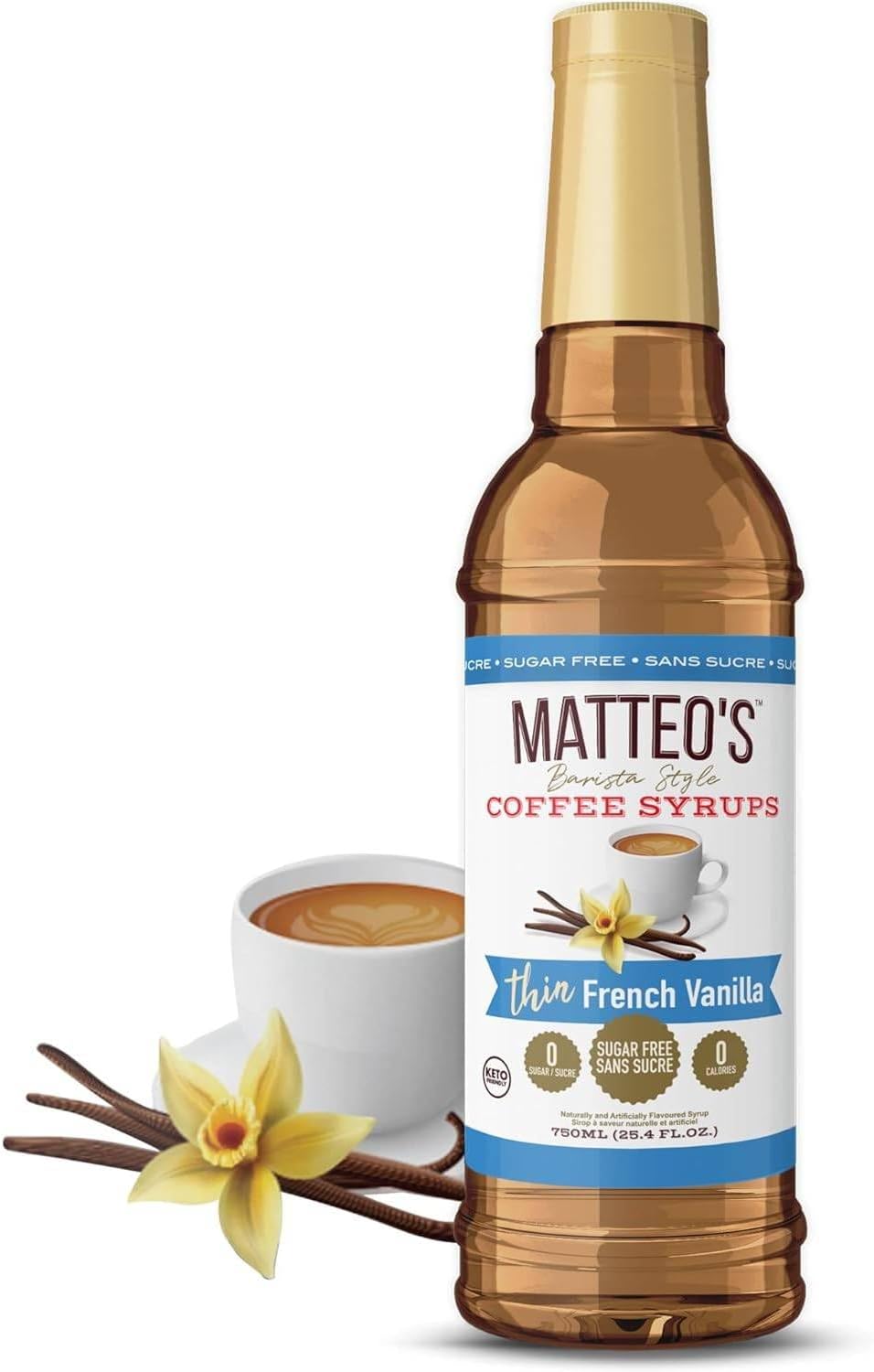 Matteo's Kaffeesirup-Pumpenspender, Flaschenpumpen für Sirup, Skinny Sirup-Pumpe für 750ml Flaschen – Perfekter Sirupspender und Getränkepumpe für die Kaffeebar (1er-Pack)