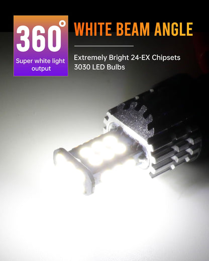 LUYED 3157 LED Bulbs Reverse Light Xenon White 1800 Lumens Super Bright 78 SMD 3056 3156 3057 4157 LED Bulbs,Used for Back Up Reverse Lights,Brake Lights,Tail Lights,Turn Signal Lights,Pack of 2