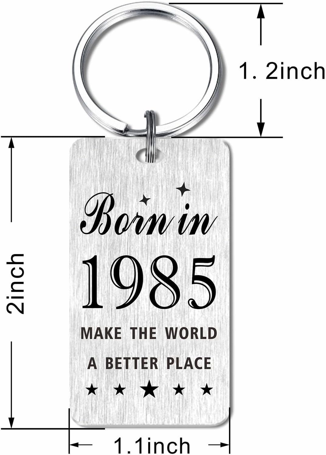 Gezxin Happy Birthday Schlüsselanhänger Geschenke für Frauen Männer - Personalisierter Edelstahl Geburtstagsschlüsselanhänger - Mach die Welt zu einem besseren Ort