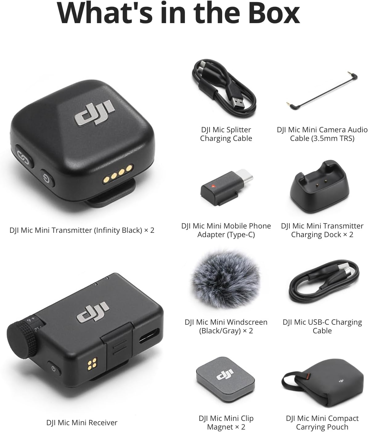 DJI Mic Mini (2 TX + 1 Mobile RX), Funkmikrofon für iPhone/Android, Plug & Play, kompakt & leicht, Modellübergreifende Kopplung, Premium-Audio, stabile Übertragung, Geräuschunterdrückung