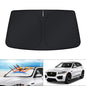 KUST Windshield Sun Shade for 2017-2026 Tesla Model Y/Model 3 Sunshade Accessories (Fit 2025-2026 Model Y Juniper / 2024 Model 3 Highland) Upgraded Foldable Sunshade, Blocks UV Rays Keep Car Cool