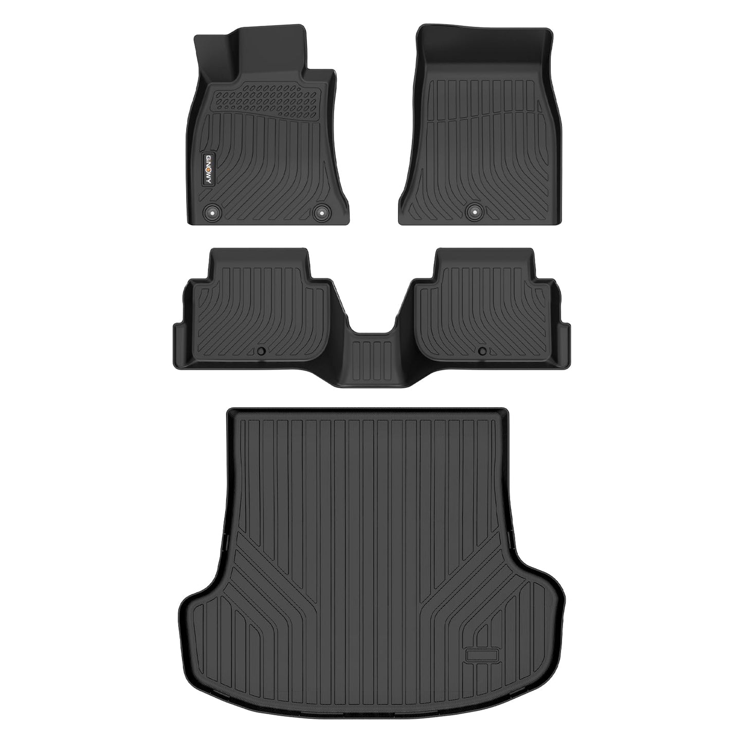 GINOWY-Floor Mats for Toyota 4Runner 1996-2002,1st+2nd Row,TPE All Weather Car Mats Custom Fit Rubber Floor Liners Car Accessories for Toyota 4Runner