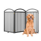 SNUOWU 4 Panels Full Matel Freestanding Dog Gates with Door, 96"Extra Wide 36"Tall Free Standing Dog Pet Gate for Indoor & Outdoor. Foldable Pet Fences for Doorways, House, Stairs, Porch, Deck, Yard