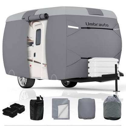 Umbrauto Class C RV Cover Fits 29-32’, Class C Motorhome Camper Cover, Heavy Duty 7 Layers Top Windproof Breathable RV Cover with 3Pcs Extra Straps, Adhesive Repair Patches, 6 Gutter Covers