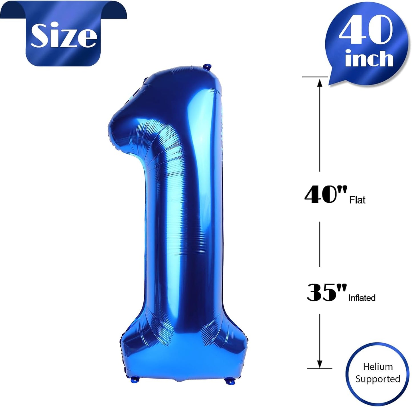 40 Inch Navy Blue 1 Balloon for Unforgettable First Birthdays