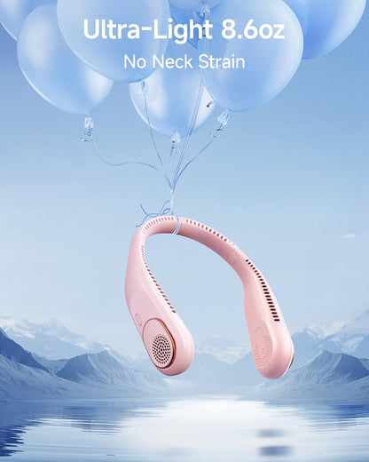 SWEETFULL Portable Neck Fan: 5200mAh Bladeless Personal Fan | 4 Speeds, 20H Max Runtime, No Hair Twist Quiet Wearable Fan for Travel | Birthday Gifts for Men Women Mom Dad