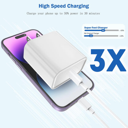 [Apple MFi Certified]10FT Fast iPhone Charger,Extra Long Apple Charger Fast Charging 2Pack USB C Charger Block Plug + 10Foot Lightning Cable Cord for iPhone 14/Pro/Pro Max/Plus/13/12/11/XS/XR/X/SE2022
