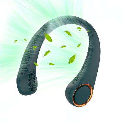 Portable Neck Fan, Hands Free Bladeless, 360° Cooling Personal Fan,Wearable Quiet Fan for Outdoor Indoor, Birthday Gifts for Men Women Mom Dad, 4000mAh Battery USB Rechargeable, 3-Speeds( Black)