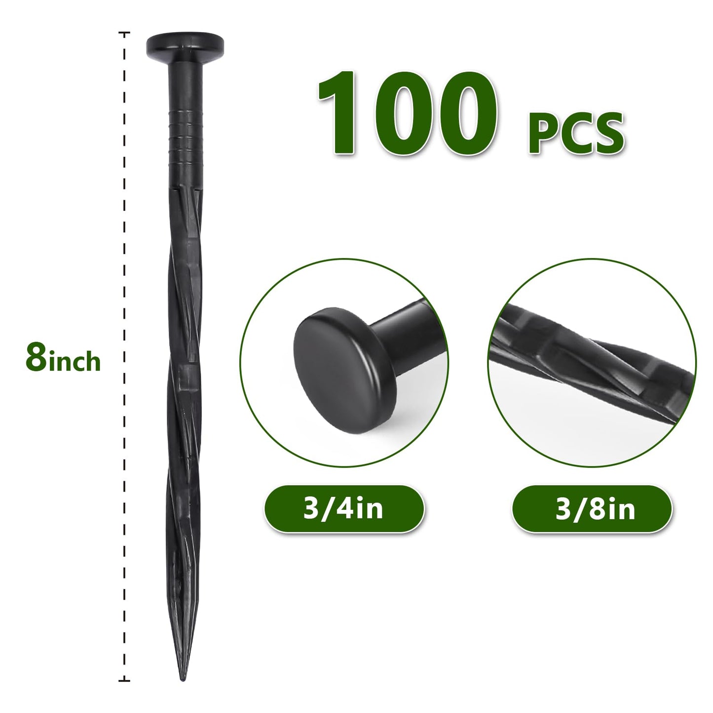 2-Inch x 100 FT Landscape Edging Border with 150 Stakes, Plastic Edging for Landscaping Garden Edging Border, Flexible Landscaping Edging for Garden Flower Beds Yard Lawn Pathway Paver (Black)