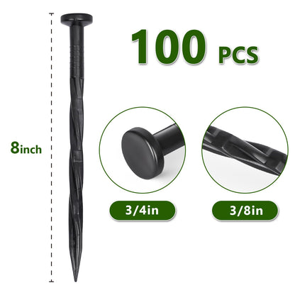 2-Inch x 100 FT Landscape Edging Border with 150 Stakes, Plastic Edging for Landscaping Garden Edging Border, Flexible Landscaping Edging for Garden Flower Beds Yard Lawn Pathway Paver (Black)