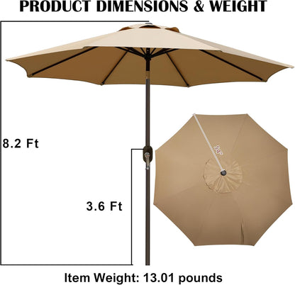 Blissun 9' Outdoor Patio Umbrella: A Sturdy and Stylish Shade Solution