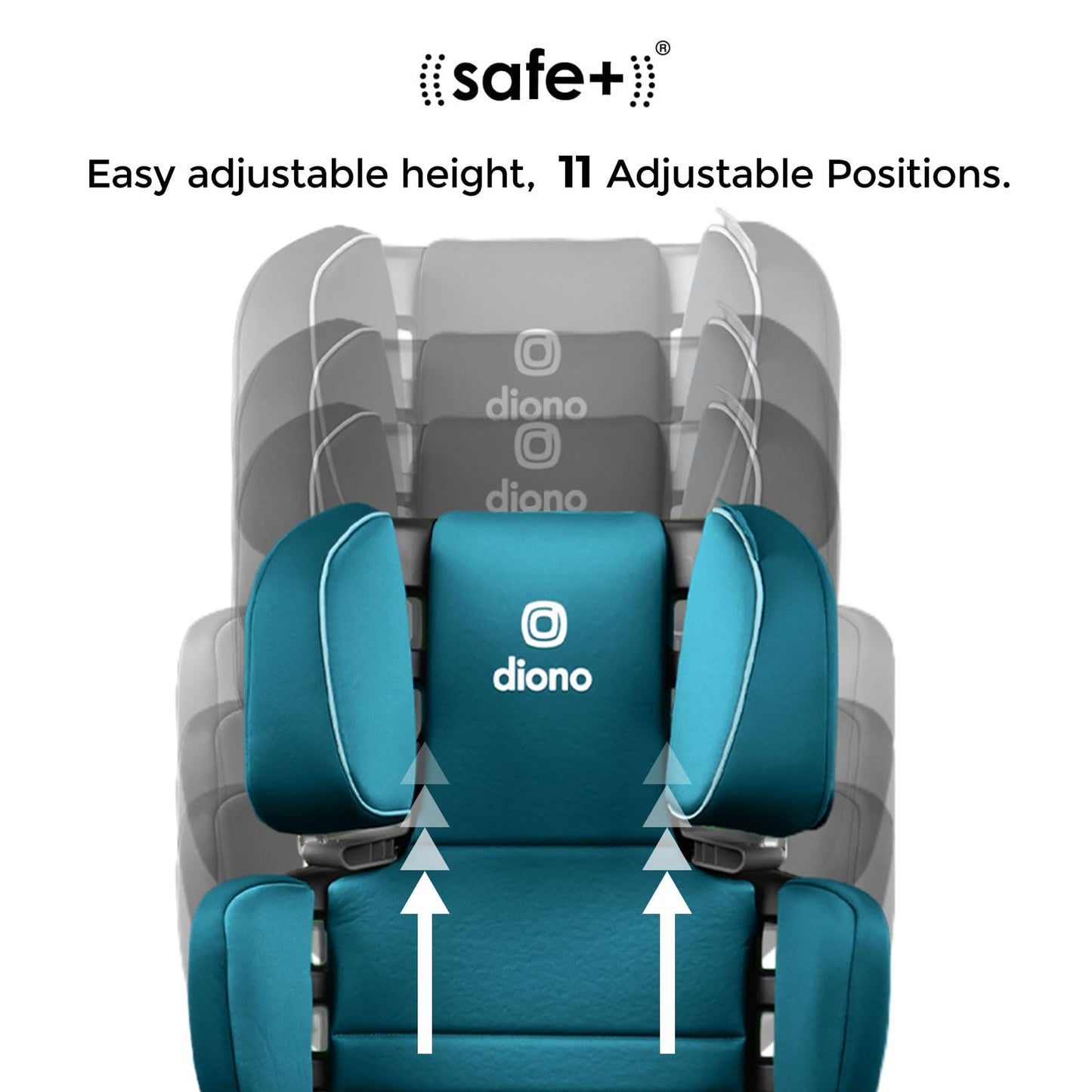 Diono Connect3 RXT 2-in-1 High Back Booster, Slim Fit 3-Across in Many Mid-Sized Sedans and SUVs, for Children from 40-120 lbs., Lightweight with Latch, Black Storm