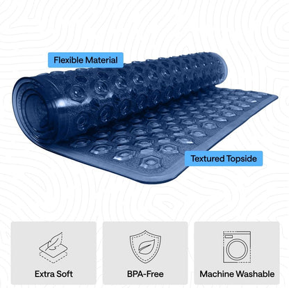 GORILLA GRIP Patentierte Badewannen-Duschmatte, Maschinenwaschbare Badewannenbodenmatte, Saugnäpfe und Abflusslöcher für saubere Wannen, Badezimmer-Essentials, 89x41 cm, Transparent