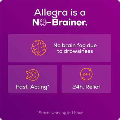 Allegra Adult 24-Hour Allergy Relief Tablets, Non-Drowsy Indoor and Outdoor Allergy Medicine, 180 mg Fexofenadine HCI Antihistamine Pill, 45-Count,(Pack of 2)
