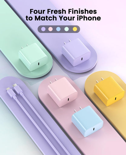 iPhone Ladegerät Schnelllade-2er-Pack Typ C Wandladegerät mit 2er-Pack [1,8 m & 3 m] langem USB C auf Lightning Kabel für iPhone 14/13/12/12 Pro Max/11/Xs Max/XR/X, AirPods Pro