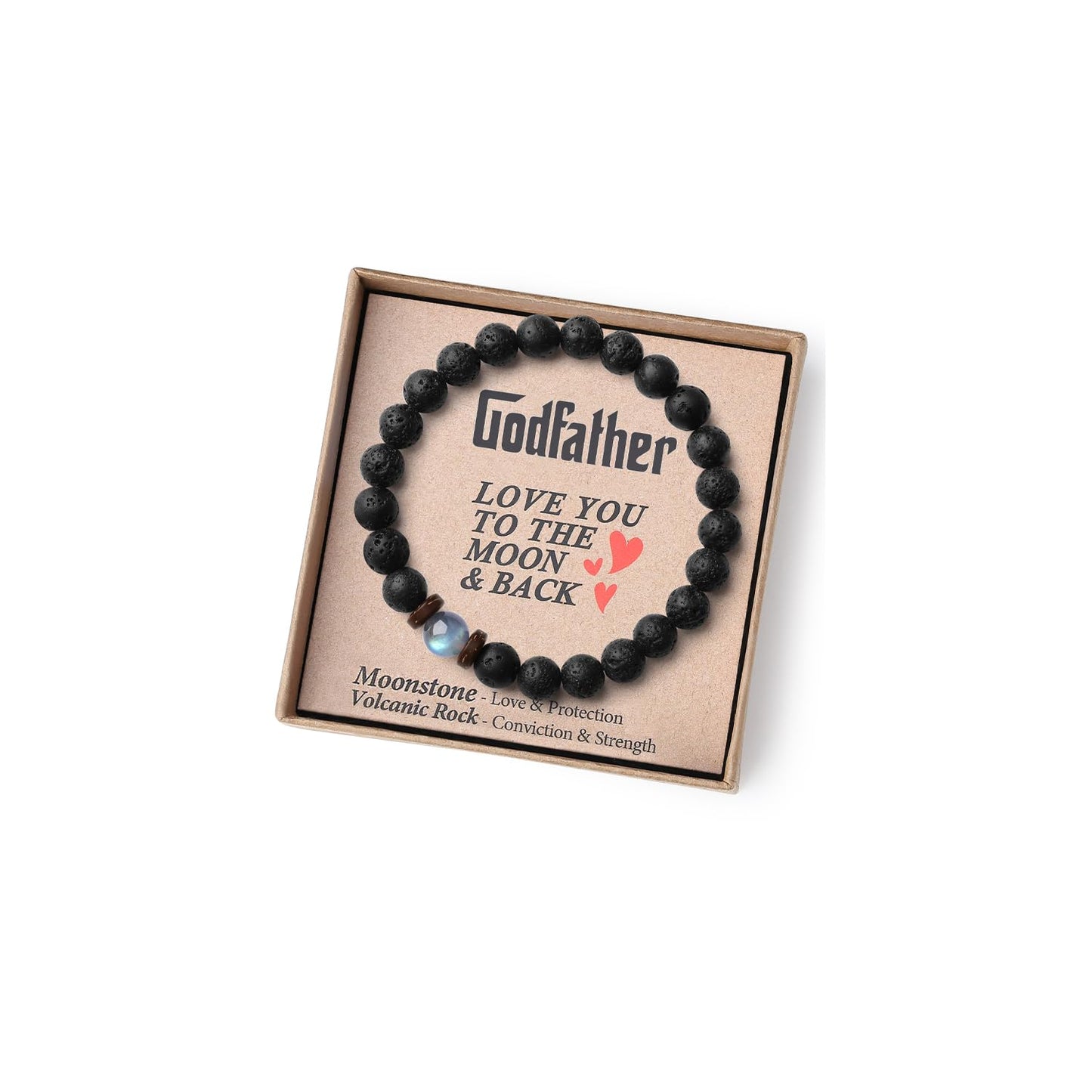 THEMEROL Handmade Gifts for Boys/Men-Love/Strength-Natural Gemstone Bracelet for Son Grandson Dad Boyfriend Husband Brother Nephew Uncle