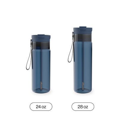 Contigo DualSip 24 oz Tritan Plastic Water Bottle with Carry Strap & 2-in-1 Leakproof Lid (Straw or Spout), BPA-Free, Dishwasher Safe
