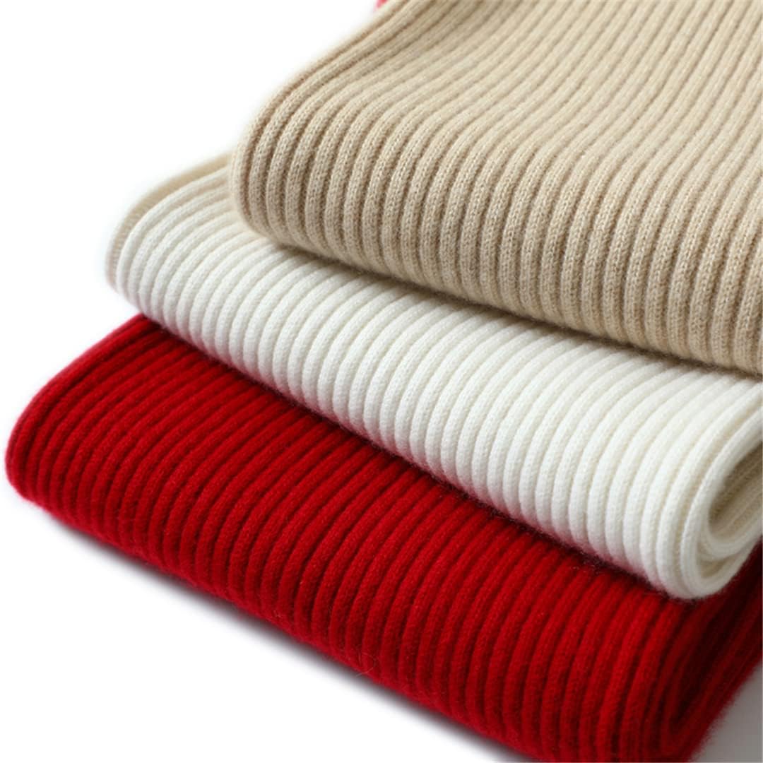 Women's High Neck Cashmere Sweater and Flared Pants Suit
